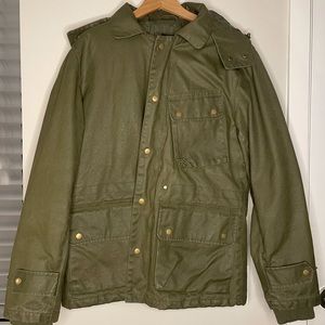 J Crew Men’s Olive Green Waxed Canvas Jacket Sz: M